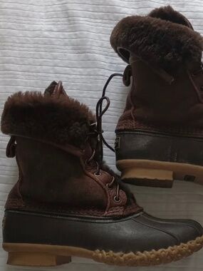 LL BEAN Signature Wicked Good Shearling Duck Boots Women's 7